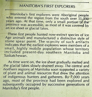 sign about Manitoba's first explorers